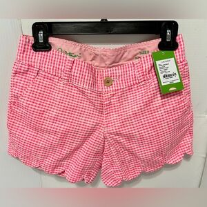 Rare Lilly Pulitzer Buttercup Shorts | Fiesta Pink Gingham | NWT | Size 0
